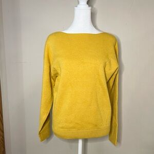 Tahari Mustard Boatneck Sweater in Size Small